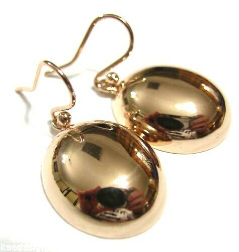 Genuine Huge 9ct 9kt Solid Yellow, Rose or White Gold Large Heavy Half Oval Hook Earrings