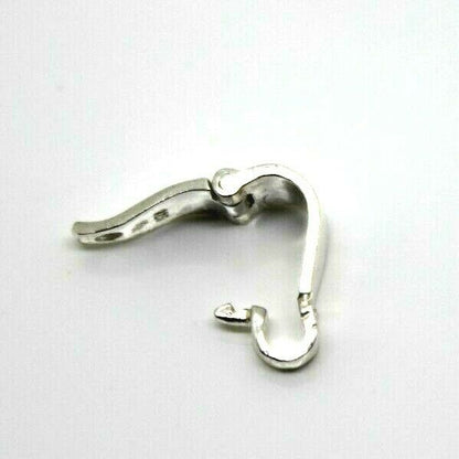 Sterling Silver 925 Pendant Clip Enhancer Bail Clasp Large 14x5mm