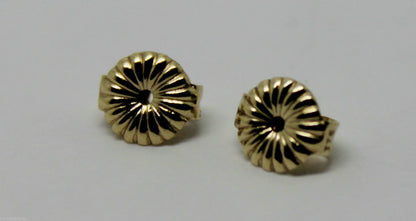 Kaedesigns 9ct 9k 375 Yellow Or White Gold Flower Earring Butterfly Backs 5.5mm Or 9mm