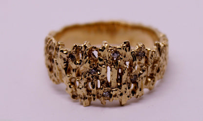 Kaedesigns New Genuine 10ct White or Rose Or Yellow Gold Diamond Nugget Ring