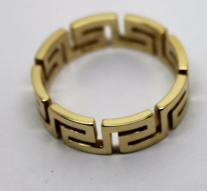 Genuine Size R / 8 5/8 Solid 9ct 9k Heavy Yellow, Rose or White Gold Greek Key Ring