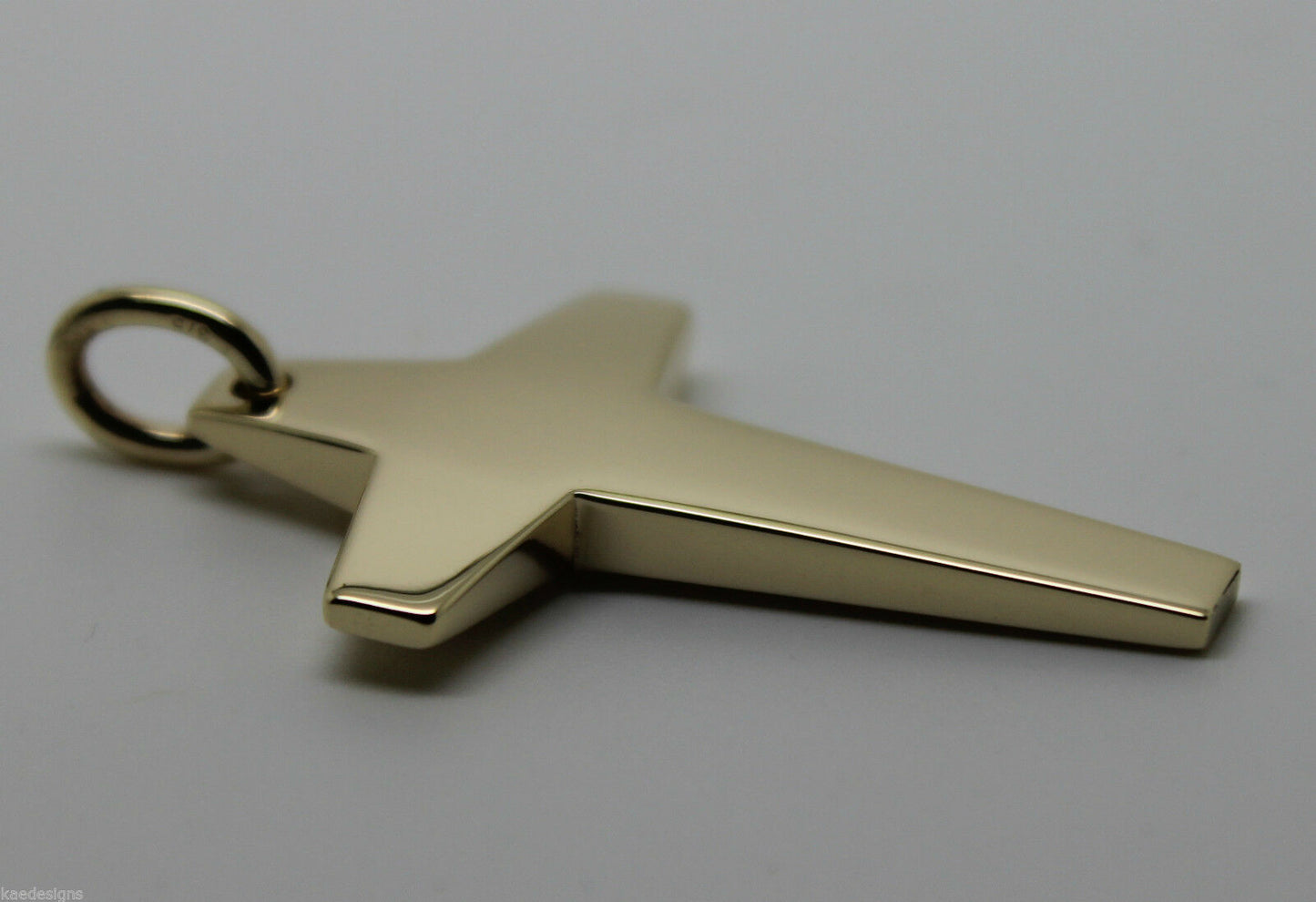 Kaedesigns New Large  Solid Heavy 9ct Yellow, Rose or White Gold Flat Plain Cross Pendant