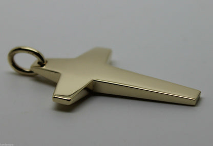 Kaedesigns New Large  Solid Heavy 9ct Yellow, Rose or White Gold Flat Plain Cross Pendant