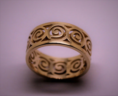 Kaedesigns Solid Genuine 9ct 9k 375 Yellow, Rose or White Gold 7mm Swirl Surf Wave Ring