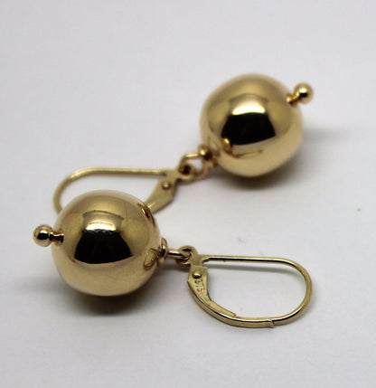 Kaedesigns 9ct 9k 375 Yellow, Rose or White Gold Continental Hooks 12mm Ball Plain Earrings