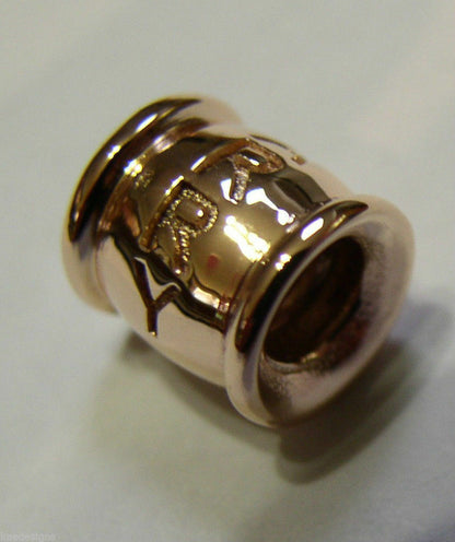 Genuine 9ct Yellow or Rose or White Gold or Sterling Silver Custom Made Barrel Bead With Your Name