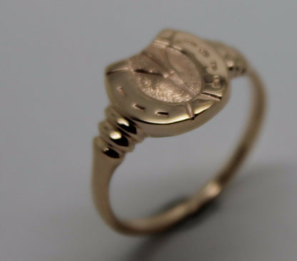 Kaedesigns, Size R Genuine Large 9ct Genuine Yellow, Rose or White Gold  Lucky Horseshoe Ring