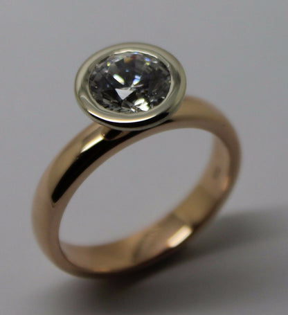 Kaedesigns, New Genuine 9ct 375 Solid White & Rose Gold Cubic Zirconia  Ring 373