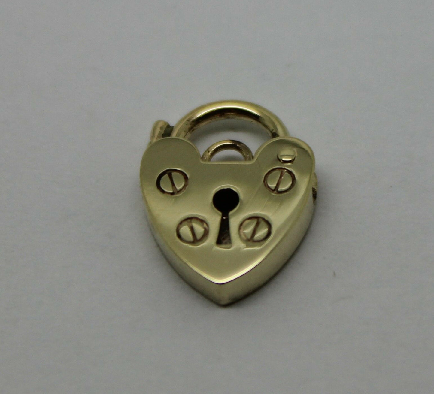 Genuine Small 9.5mm 9ct Yellow or Rose Gold Screw Heart Pendant Padlock