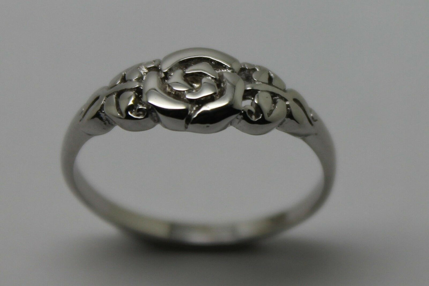 Genuine Solid 9ct White Or Rose Or Yellow Gold Flower Ring Choose Size F To K