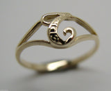 Genuine Delicate 9ct 375 Yellow, Rose or White Gold Initial Ring T
