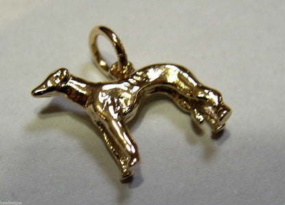 Kaedesigns, 3D 9ct Yellow, Rose Or White Gold Greyhound Dog Charm / Pendant