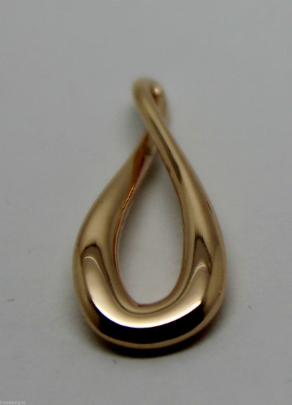 Kaedesigns Genuine 9ct 9K 375 Yellow or Rose or White Gold Large Tear Drop Pendant