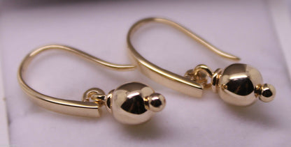 Kaedesigns, Genuine 9ct 9k 375 Yellow Or Rose Or White Gold 6mm Ball Drop Earrings