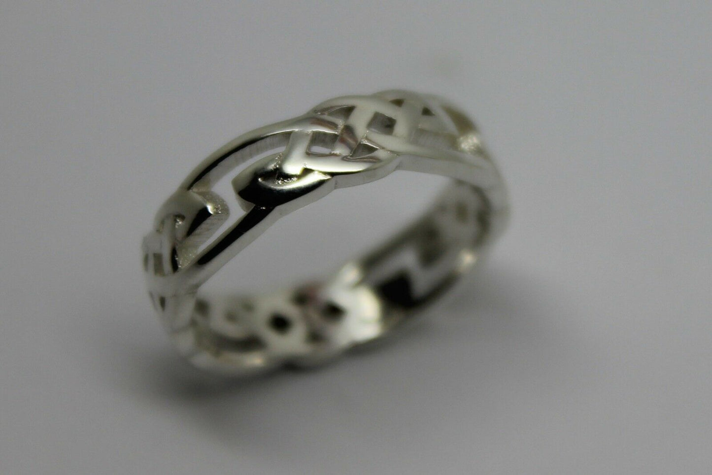 Genuine Size O 1/2 Sterling Silver 925 Celtic Weave Ring