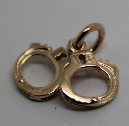 Kaedesigns, 9ct 9k Yellow or Rose or White Gold 375 Handcuffs Charm Or Pendant