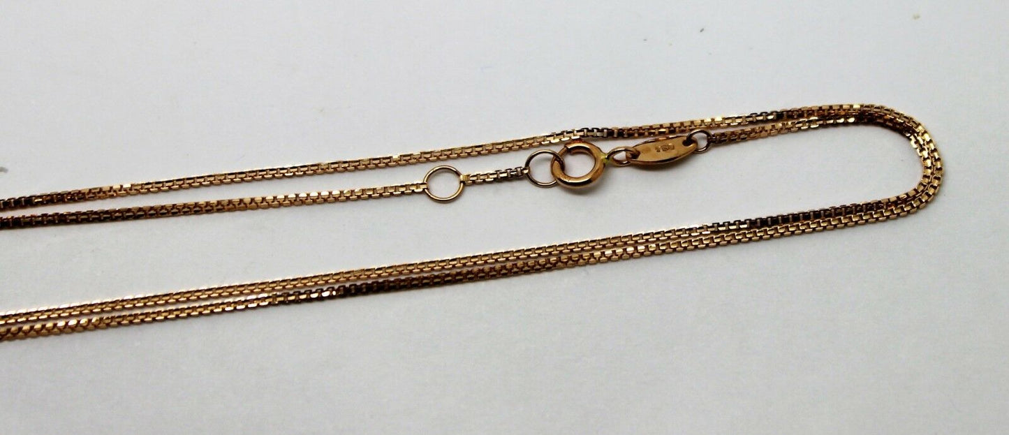 Genuine 750 18k 18ct Rose Gold Kerb Curb Chain Necklace 44cm 2.1g