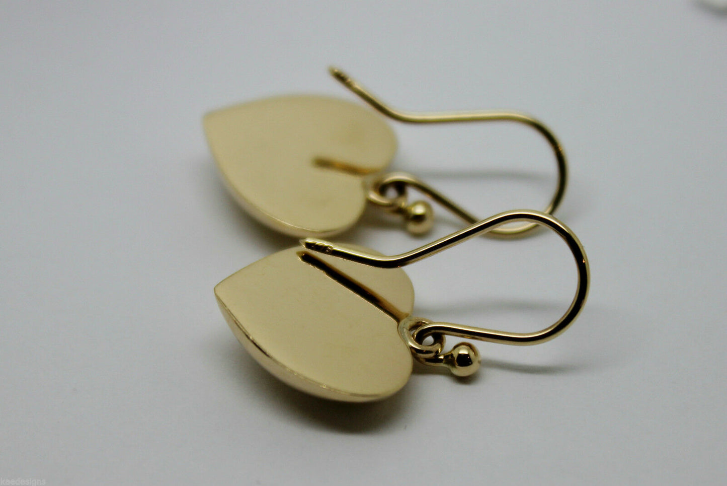 Genuine 9ct Yellow Gold or White Gold or Rose Gold Half Heart Earrings