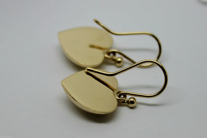 Genuine 9ct Yellow Gold or White Gold or Rose Gold Half Heart Earrings