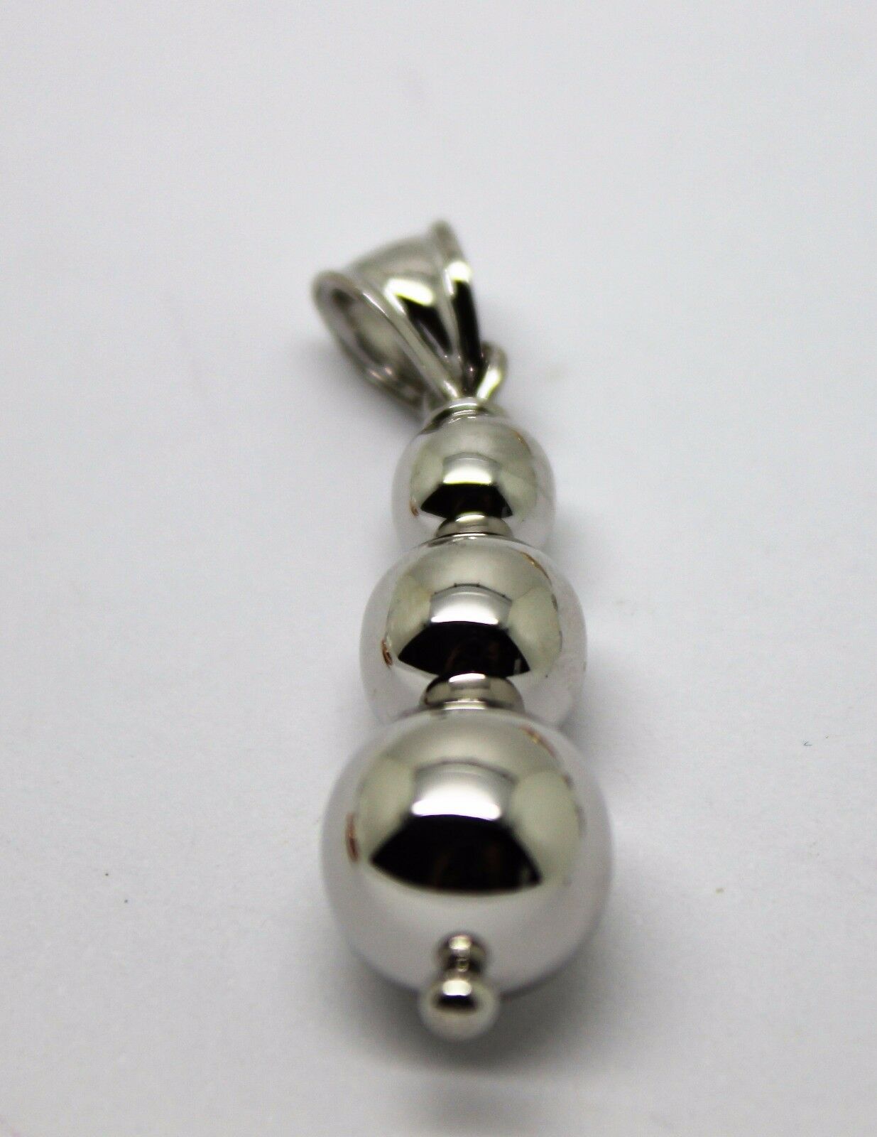 Genuine 9ct Genuine White Gold 3 Three Ball Drop Pendant *