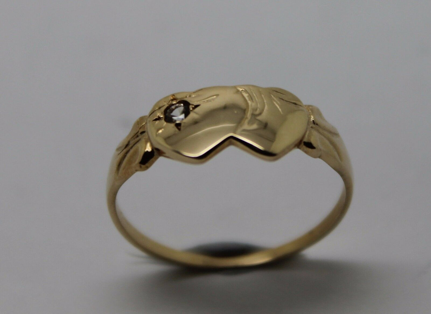Genuine 9ct Yellow, Rose or White Gold Double Heart White Sapphire Signet Ring - Choose your size