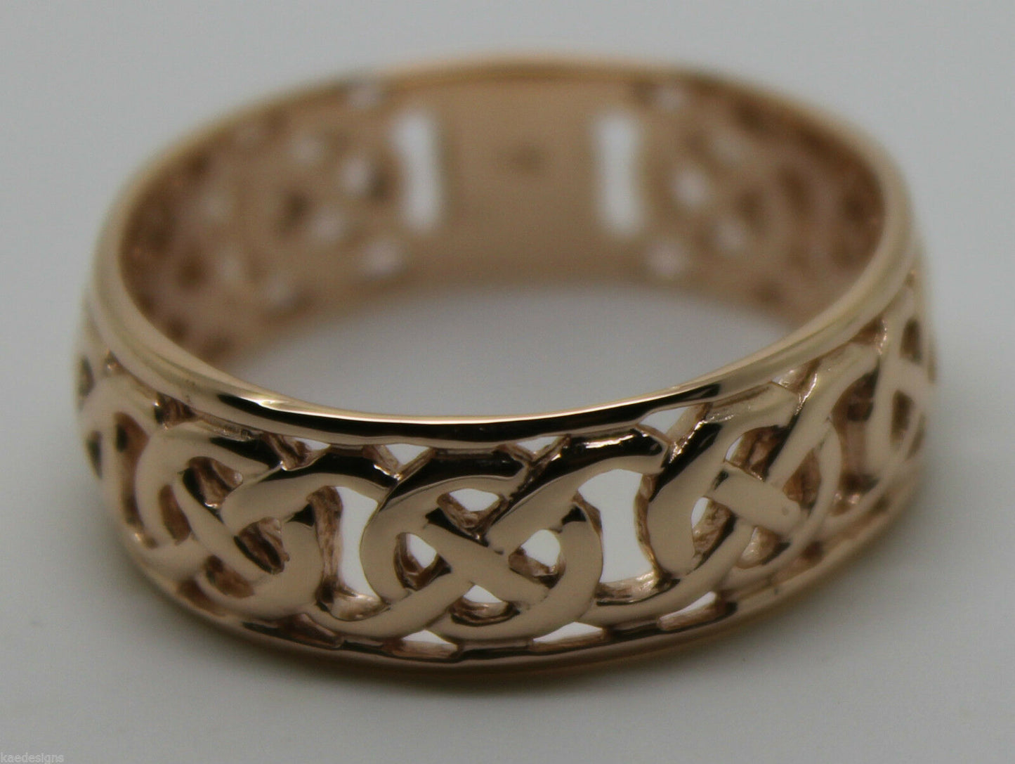 Genuine 9ct 9k Solid Yellow, Rose Or White Gold Large Celtic Ring In Your Size 223