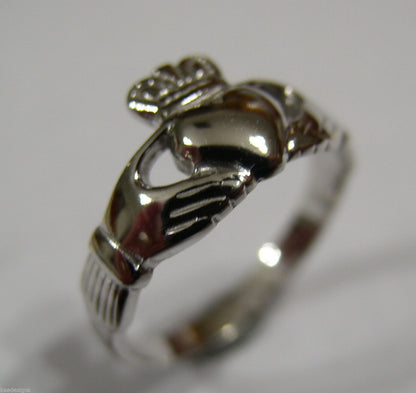 Genuine 9ct 375 Solid Yellow, Rose or White Gold Claddagh Celtic Friendship Ring In Your (Sizes L to S)