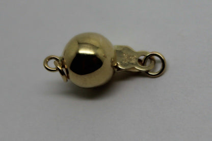 Genuine 9ct Yellow Gold 6mm, 7mm, 8mm & 10mm Plain Ball Pearl Clasp