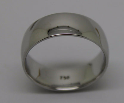 Size L Genuine 18ct Hallmarked 750 Heavy White Gold Full Solid 6mm Wedding Band