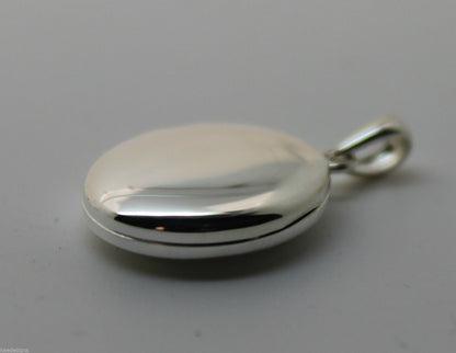 Genuine Sterling Silver 925 Oval Locket Pendant With 2 Photos