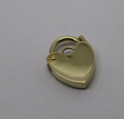 Genuine Small 9.5mm 9ct Yellow or Rose Gold Screw Heart Pendant Padlock