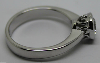 Genuine Cubic Zirconia 9ct Solid White Gold  Ring Size Q