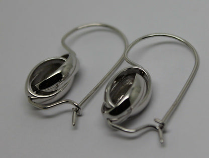 Kaedesigns Genuine 9ct 9K 375 Yellow, Rose or White  Gold Spinning Oval Belcher Ball Earrings