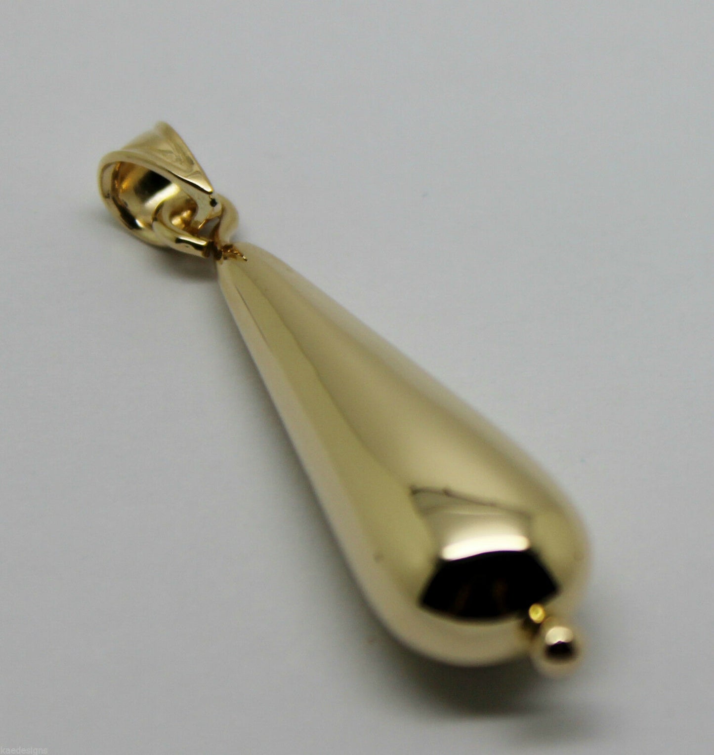 Kaedesigns Genuine 9ct 9k Yellow, Rose or White Gold Long Teardrop Pendant