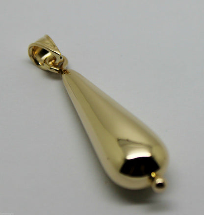 Kaedesigns Genuine 9ct 9k Yellow, Rose or White Gold Long Teardrop Pendant