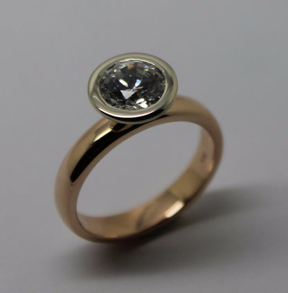 Kaedesigns, New Genuine 9ct 375 Solid White & Rose Gold Cubic Zirconia  Ring 373