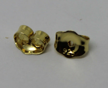 Kaedesigns SGP Yellow Gold Plated Sterling Silver 925 Earrings Butterfly Backs 4.8mm