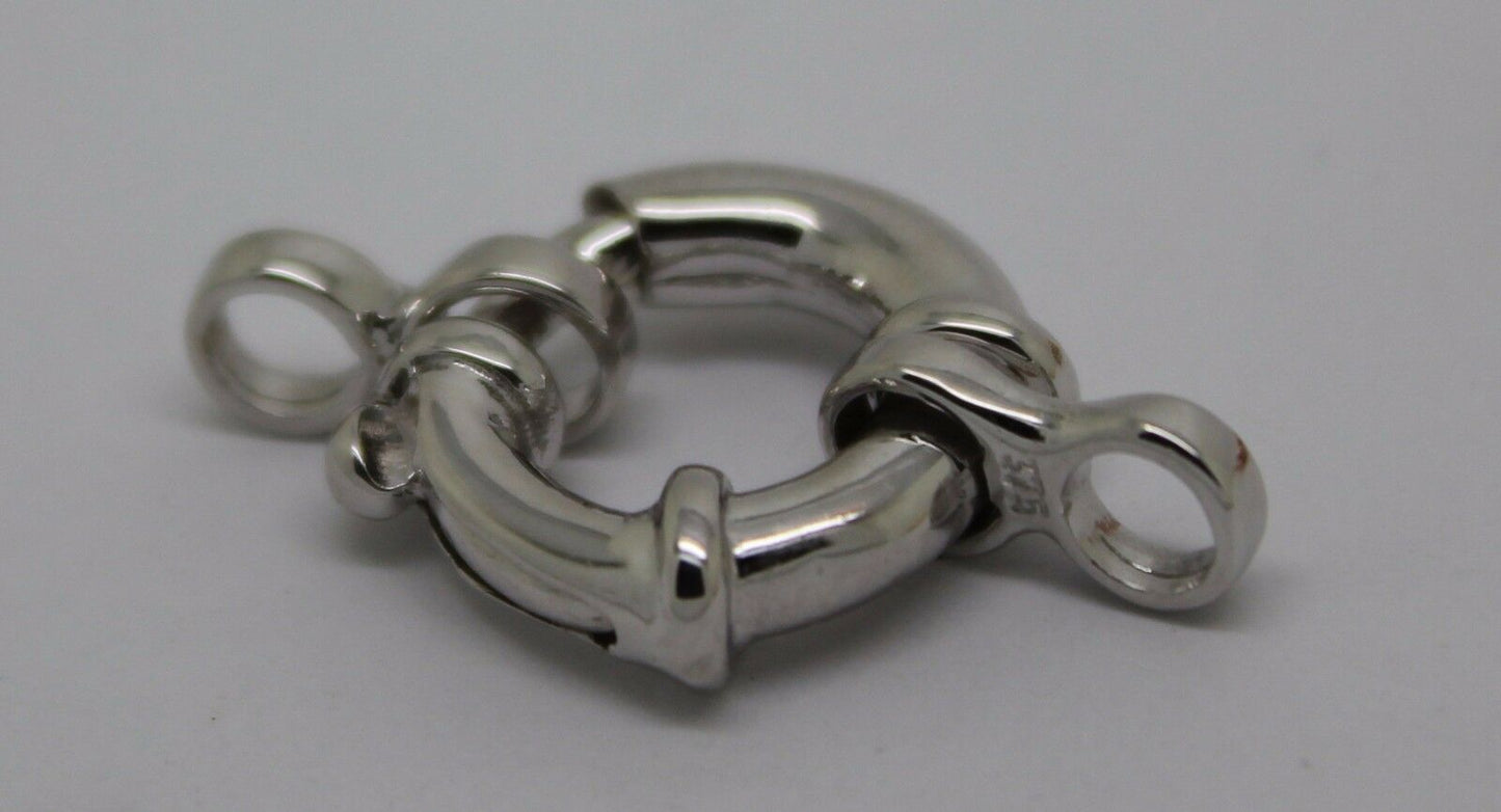 Genuine 14mm 9ct 375 White Gold Bolt Ring Clasp With Ends