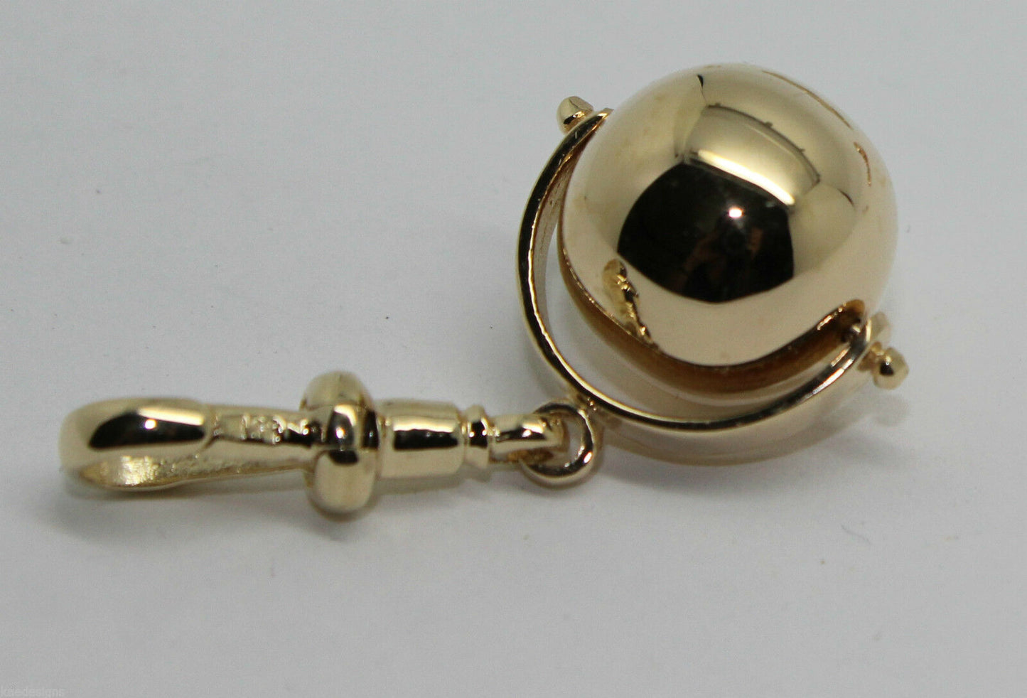 Genuine 9ct Yellow or Rose or White Gold Plain 14mm Ball Spinner with Swivel Clasp