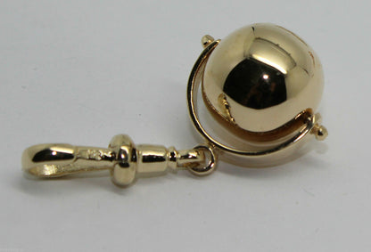 Genuine 9ct Yellow or Rose or White Gold Plain 14mm Ball Spinner with Swivel Clasp