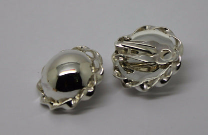 Kaedesigns Sterling Silver 925 Half Large Ball Round Clip On Earrings