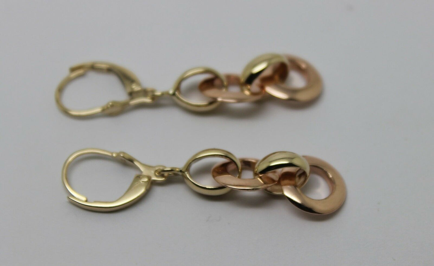 Kaedesigns 9ct Rose & Yellow Gold 10mm Circle Belcher Earrings Continental Hooks