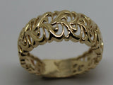 New 9ct 375 Solid Rose Or Yellow Or White Gold Flower Filigree Ring In Your Size