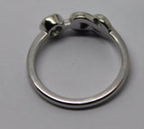 Delicate Genuine 9ct 9kt White Gold Infinity Delicate Pinky Ring + Diamond