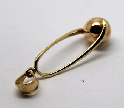 Kaedesigns Genuine 9ct 9k 375 Yellow & Rose Gold 8mm Ball Pendant