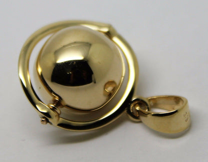 Genuine New Belcher 14mm 9ct 9k 375 Yellow, Rose or White Gold Ball Drop Pendant