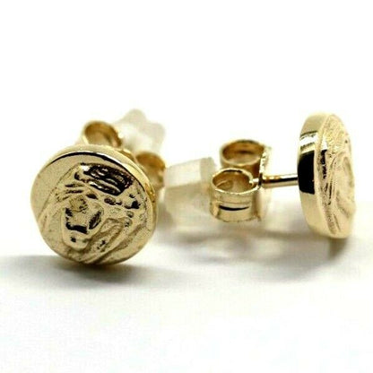 Genuine 9ct 9k Yellow Gold 9mm Stud Jesus Religious Earrings