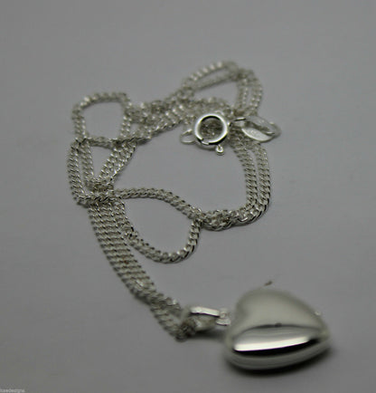 Sterling Silver 925 Heart Locket Pendant 2 Photos & Silver Chain