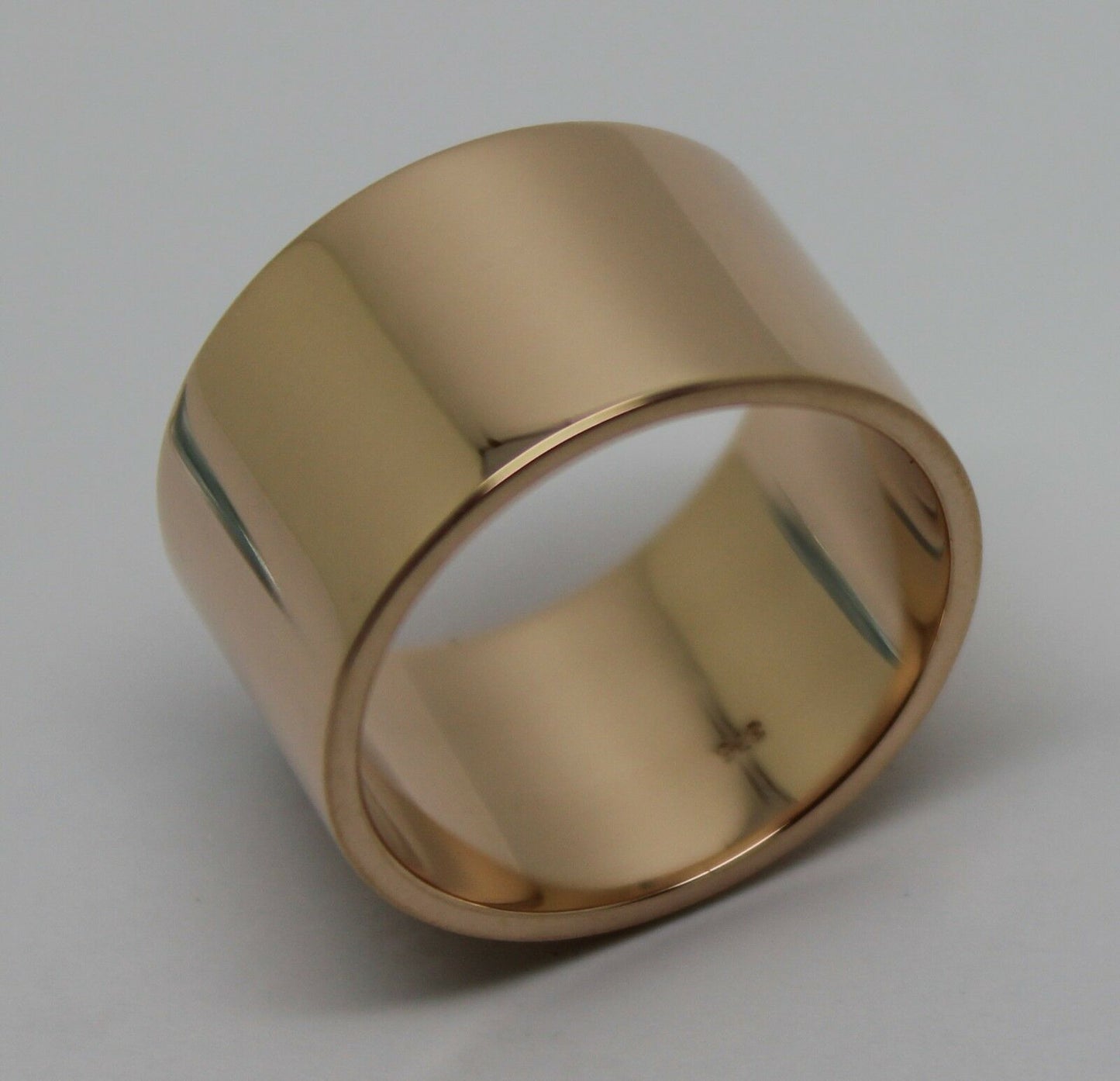 Genuine Solid 9ct 9k Rose Or Yellow Or White Gold 12mm Wide Flat Band Ring Size O