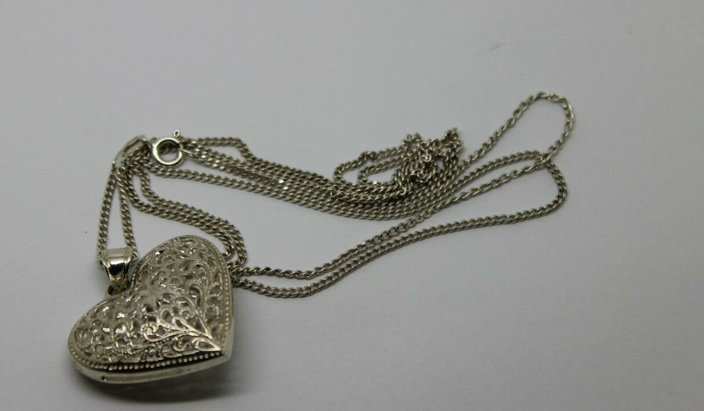 Sterling Silver 925 Huge Filigree Heart Pendant + 70cm Chain